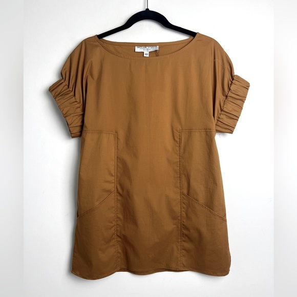 NEW Inclan Studio XS Minimalist Houston Camel London Top Cotton Pockets Modern - Picture 1 of 10